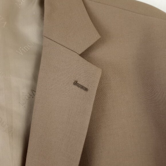 Vinci Designed in Italy 2 Piece Tan Suit Jacket 54XL / Pants 43 x 30 - Picture 2 of 16